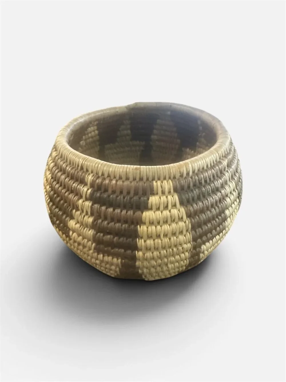 Vintage Tohono O'odha Style Coiled Basket Olla Southwest 7